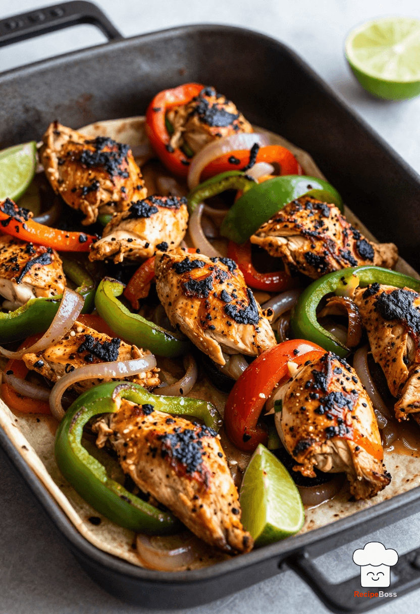 Sheet Pan Chicken Fajitas with Peppers and Onions