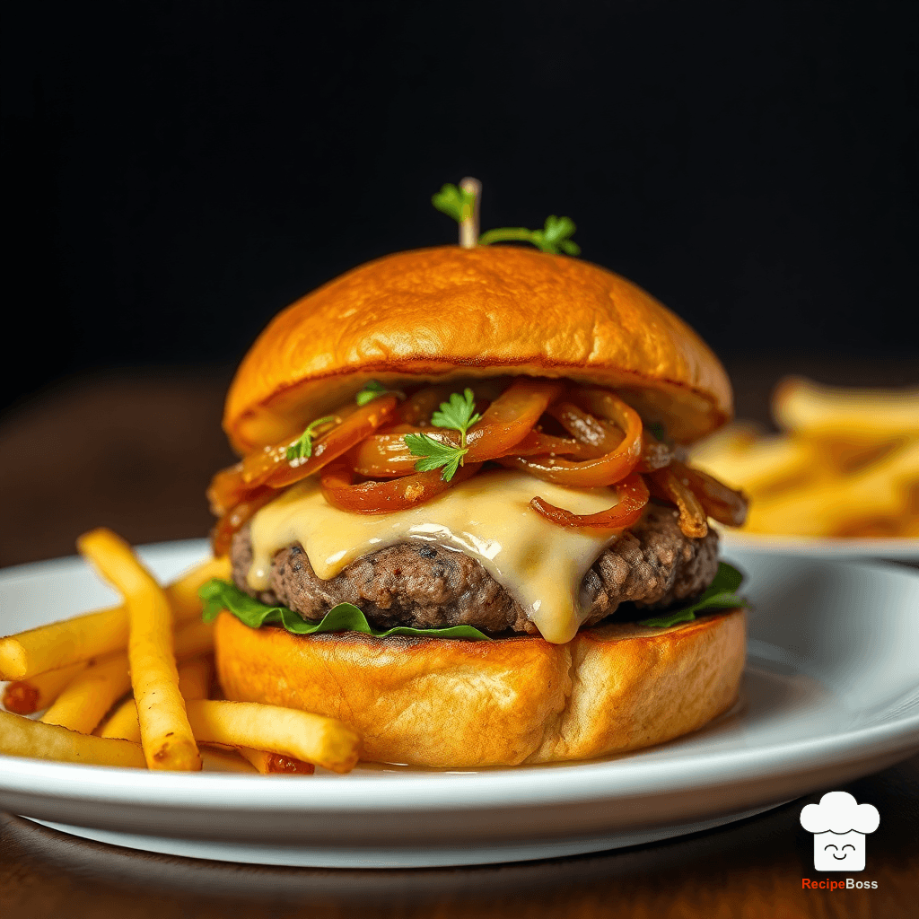 Caramelized Onion & Gruyere Smash Burger