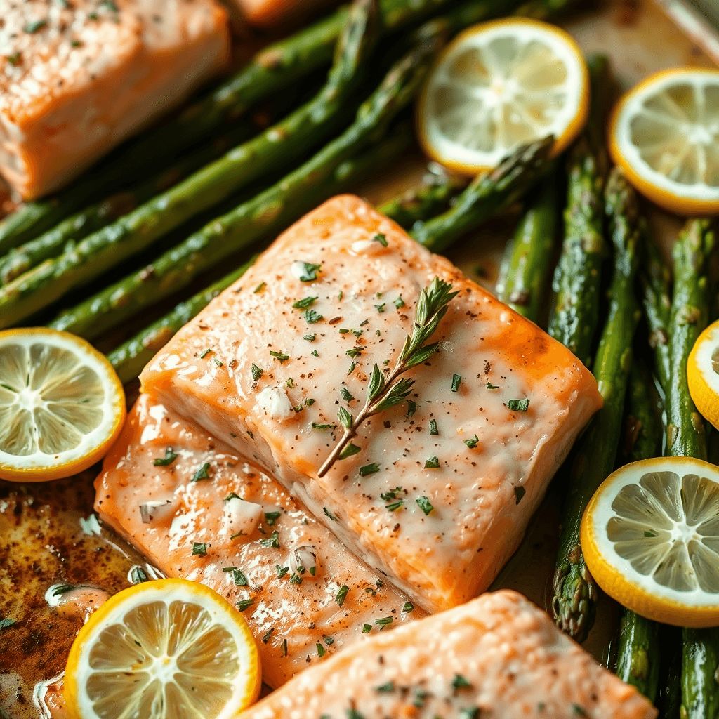 Lemon Herb Roasted Salmon and Asparagus Sheet Pan