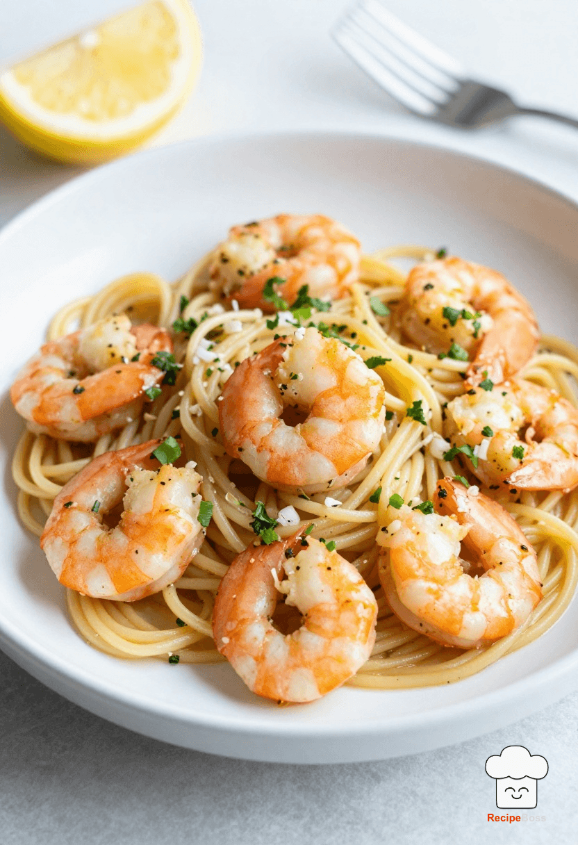 One Pan Lemon Garlic Shrimp Pasta