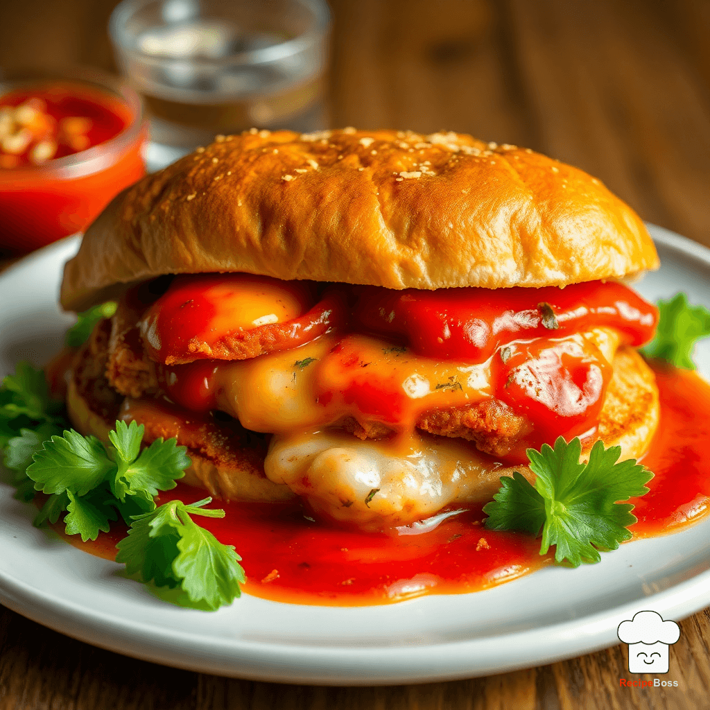 Spicy Chicken Parmesan Sandwich with Arrabbiata Sauce