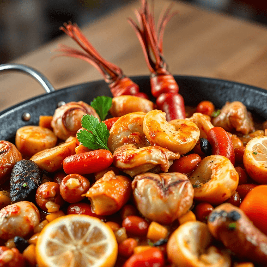 Mixed Paella (Meat and Seafood)