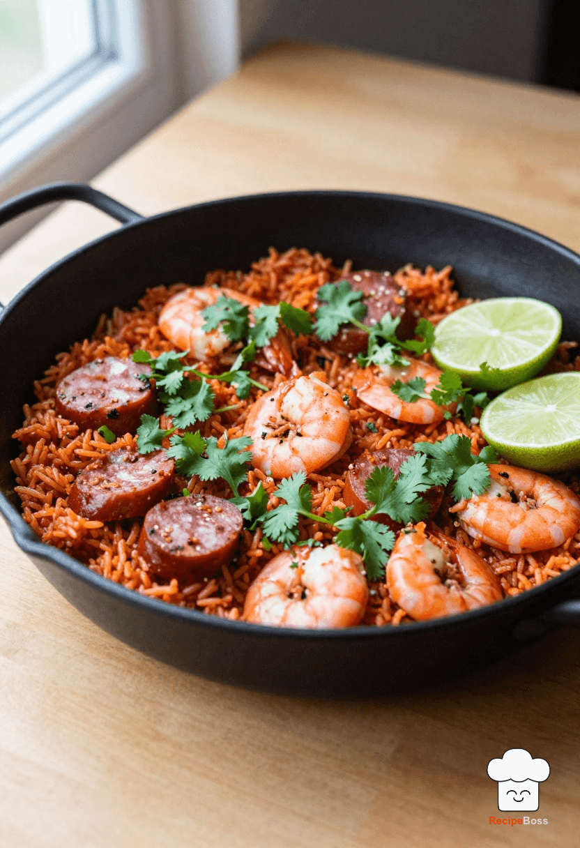 Shrimp and Chorizo Skillet Rice