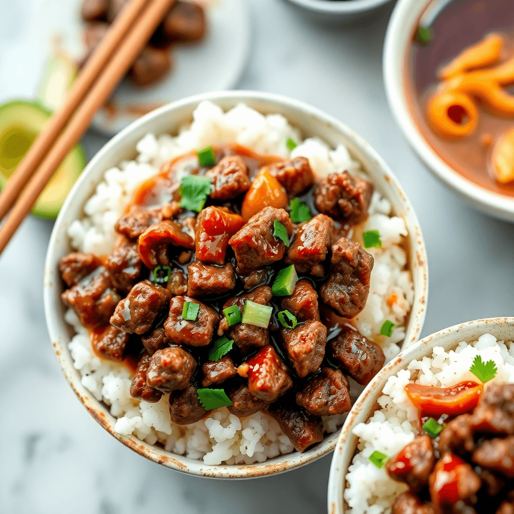 Savory Beef and Rice Bowls with Umami Glaze