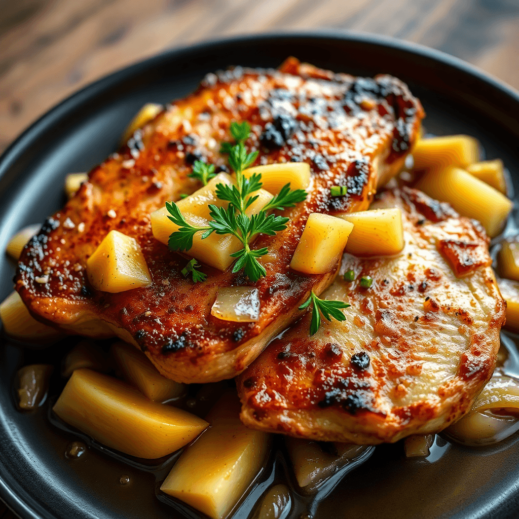 Pork Chops with Apples and Onions