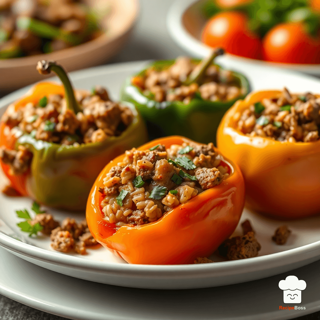 Ground Lamb Stuffed Bell Peppers