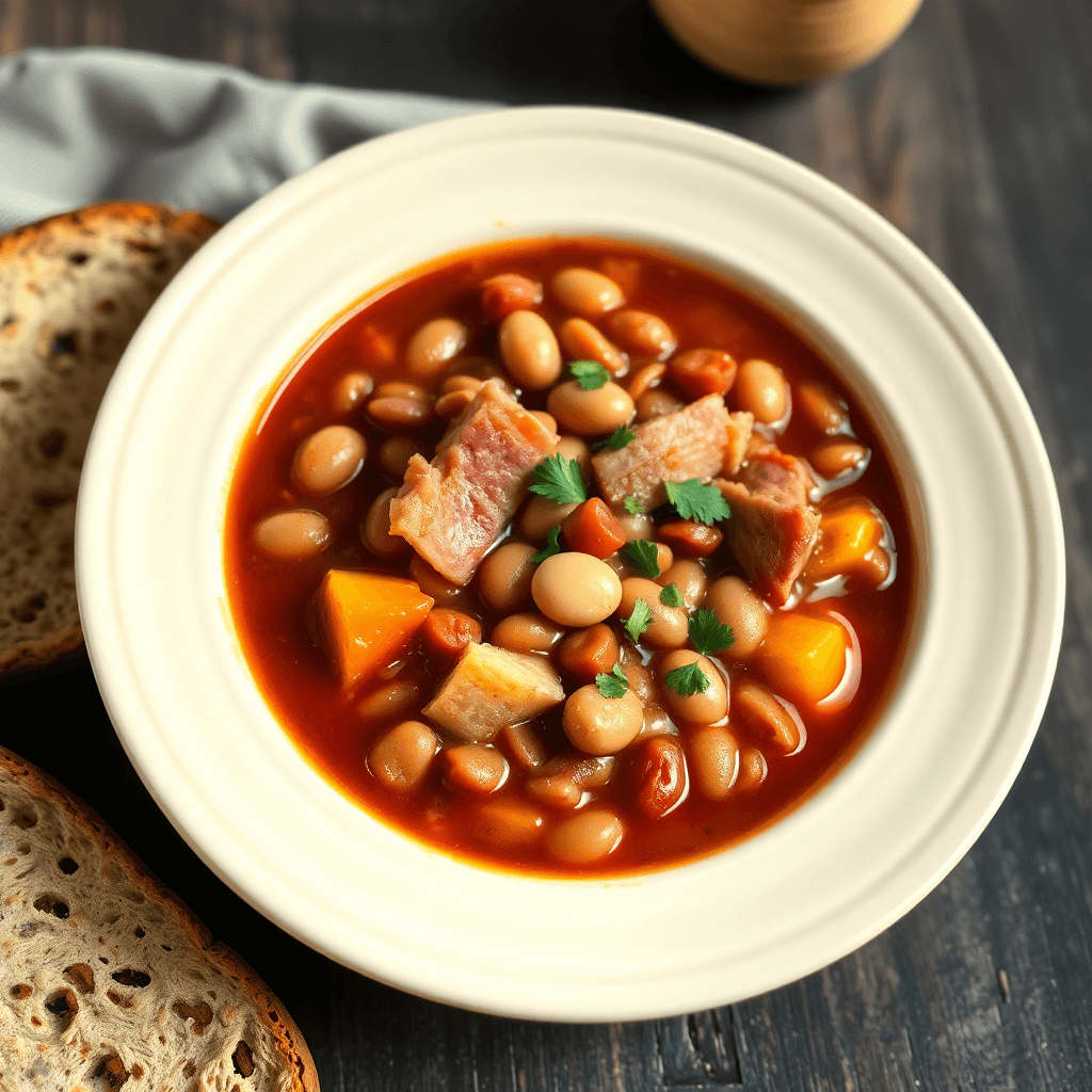 Slow Cooker Ham And Bean Soup