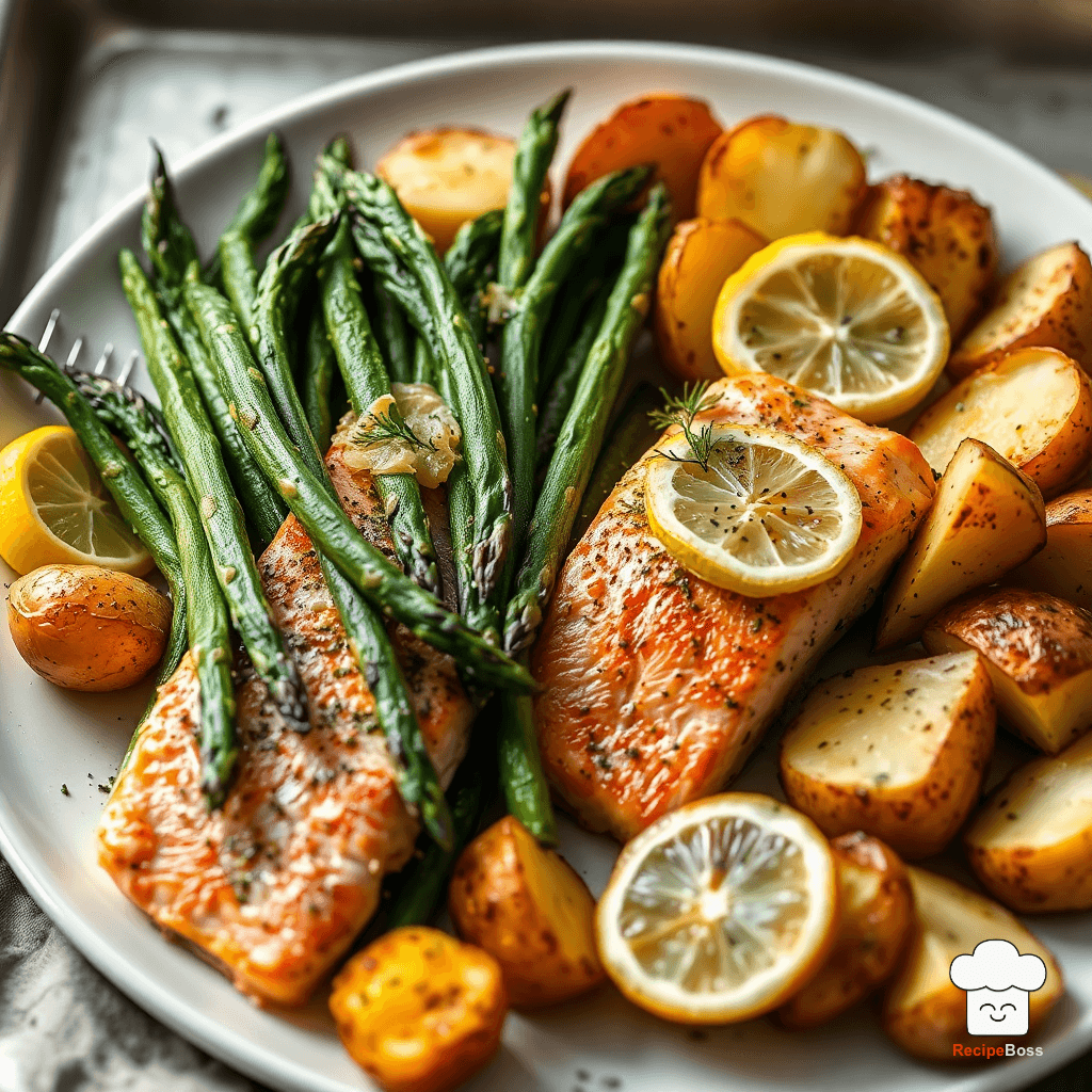 Sheet Pan Salmon with Roasted Asparagus and Potatoes