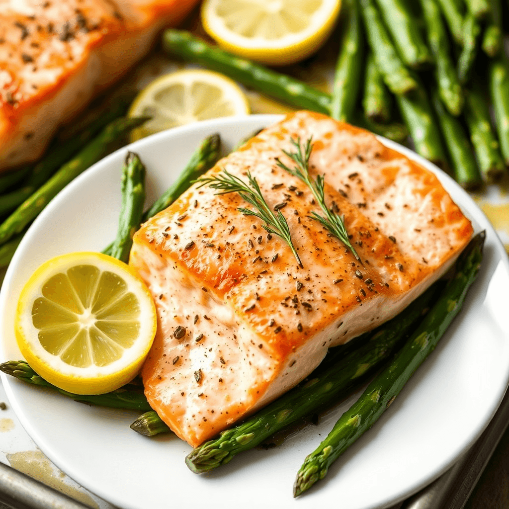 Quick Lemon Dill Salmon and Asparagus Sheet Pan Dinner