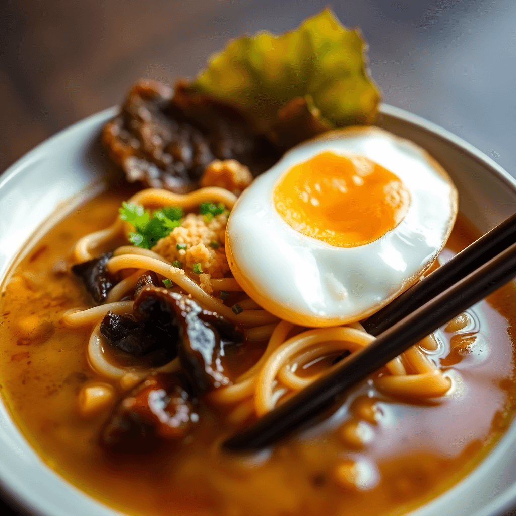 Miso And Ginger Ramen With Soft Boiled Egg
