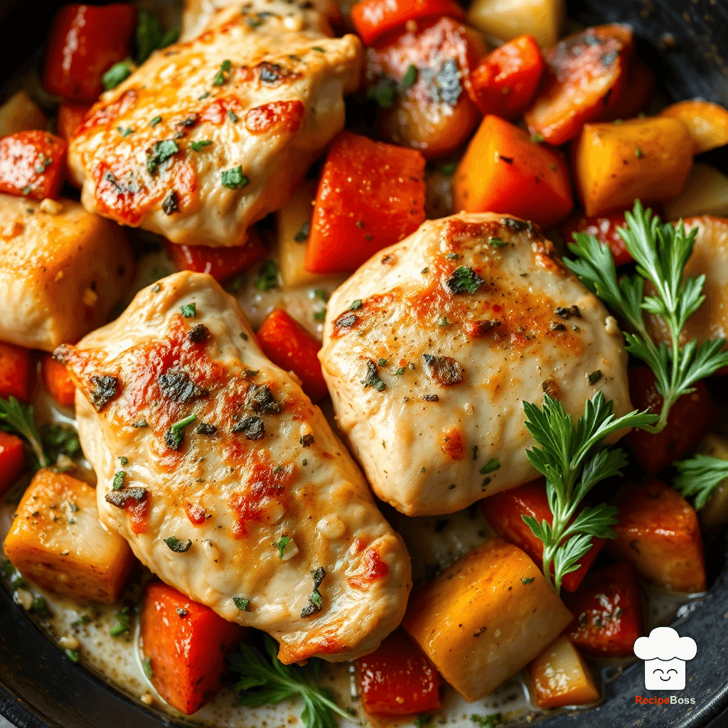 Mediterranean Chicken and Vegetable Skillet