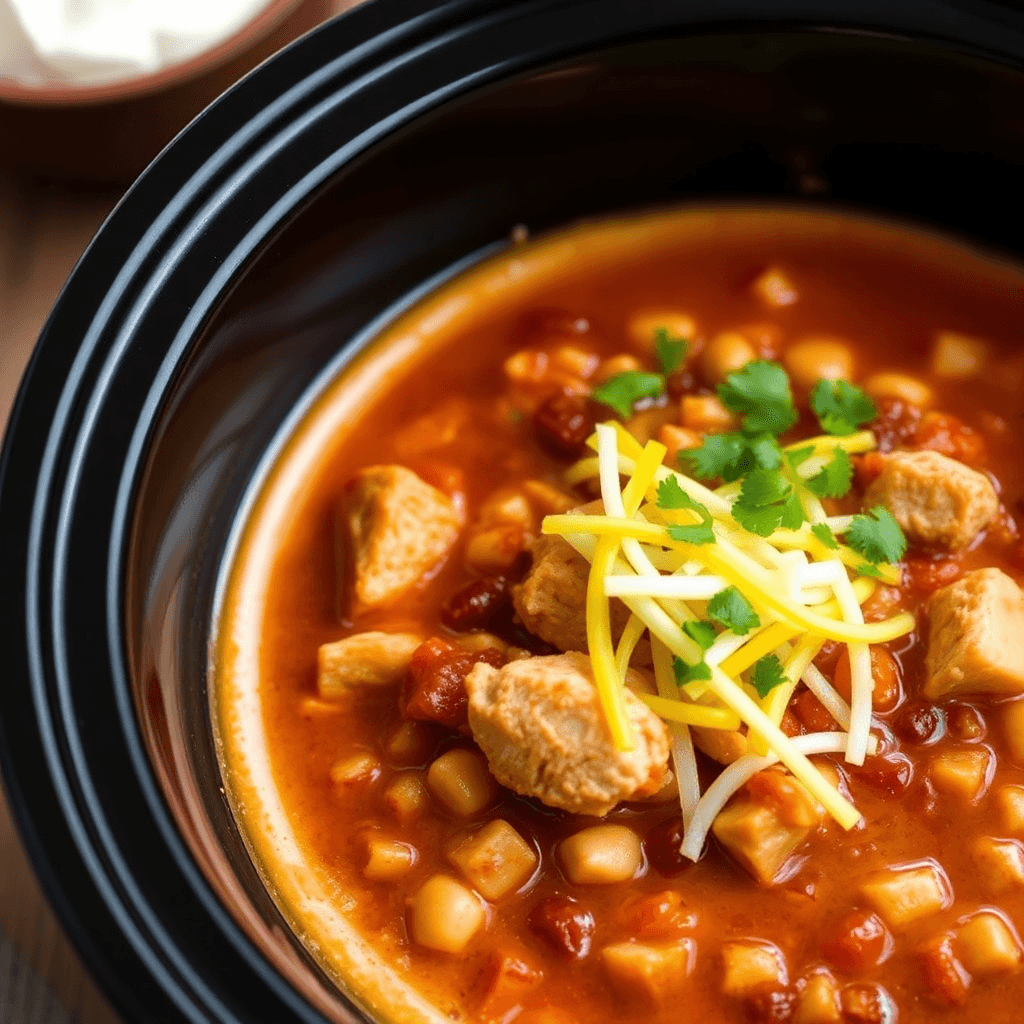 Slow Cooker Chicken Enchilada Soup