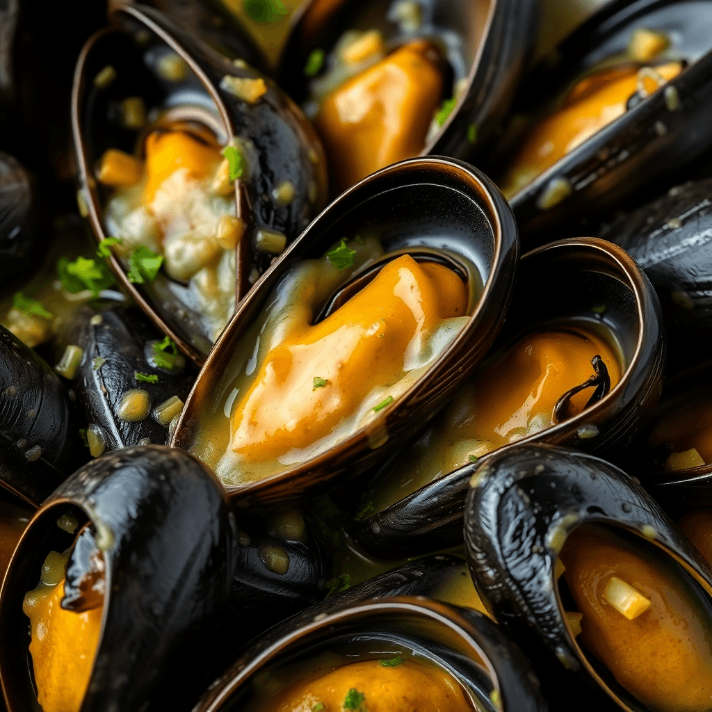 Mussels in Garlic Butter Sauce