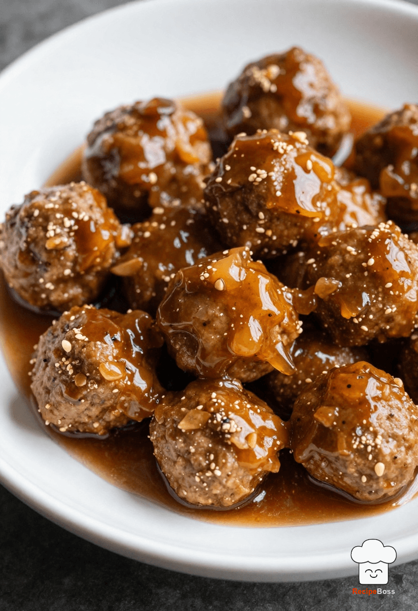 Sticky Honey Garlic Pork Meatballs