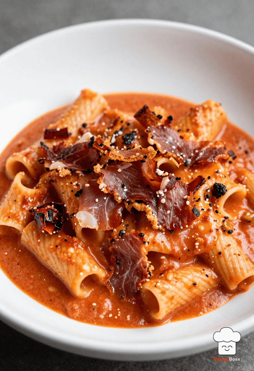 Spicy Vodka Pasta with Crispy Prosciutto