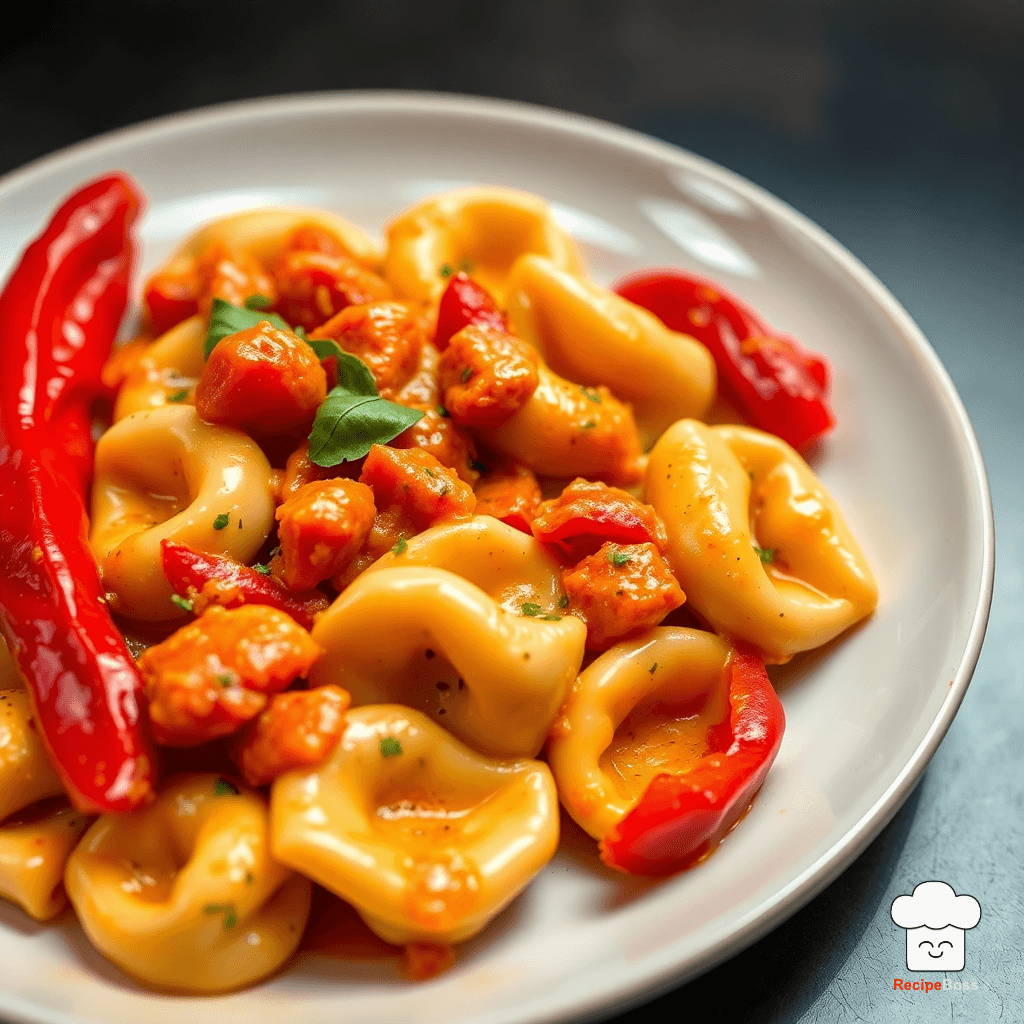 Creamy Roasted Red Pepper Tortellini