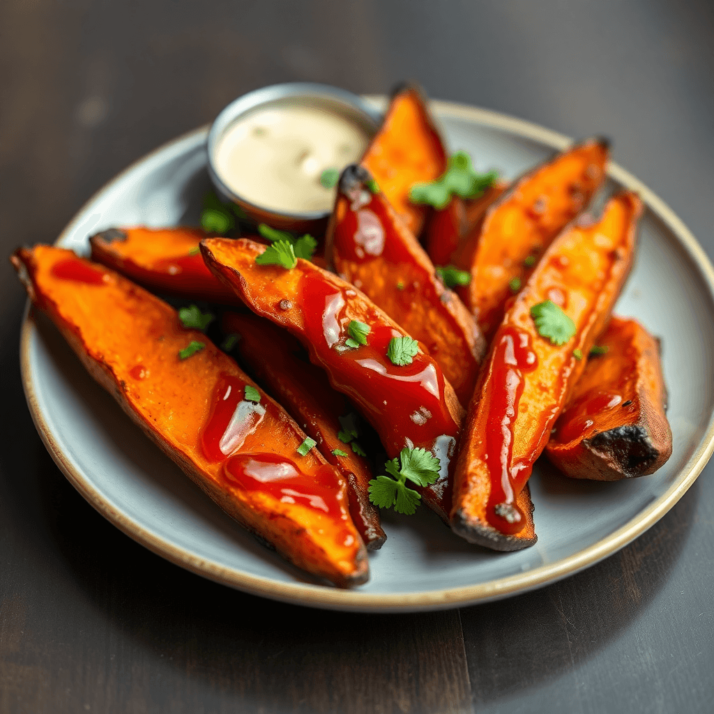 Sweet Potato Wedges with Tamarind-Chili Glaze