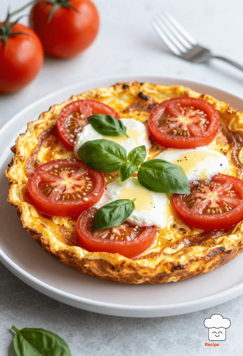 Classic Tomato Basil and Mozzarella Frittata