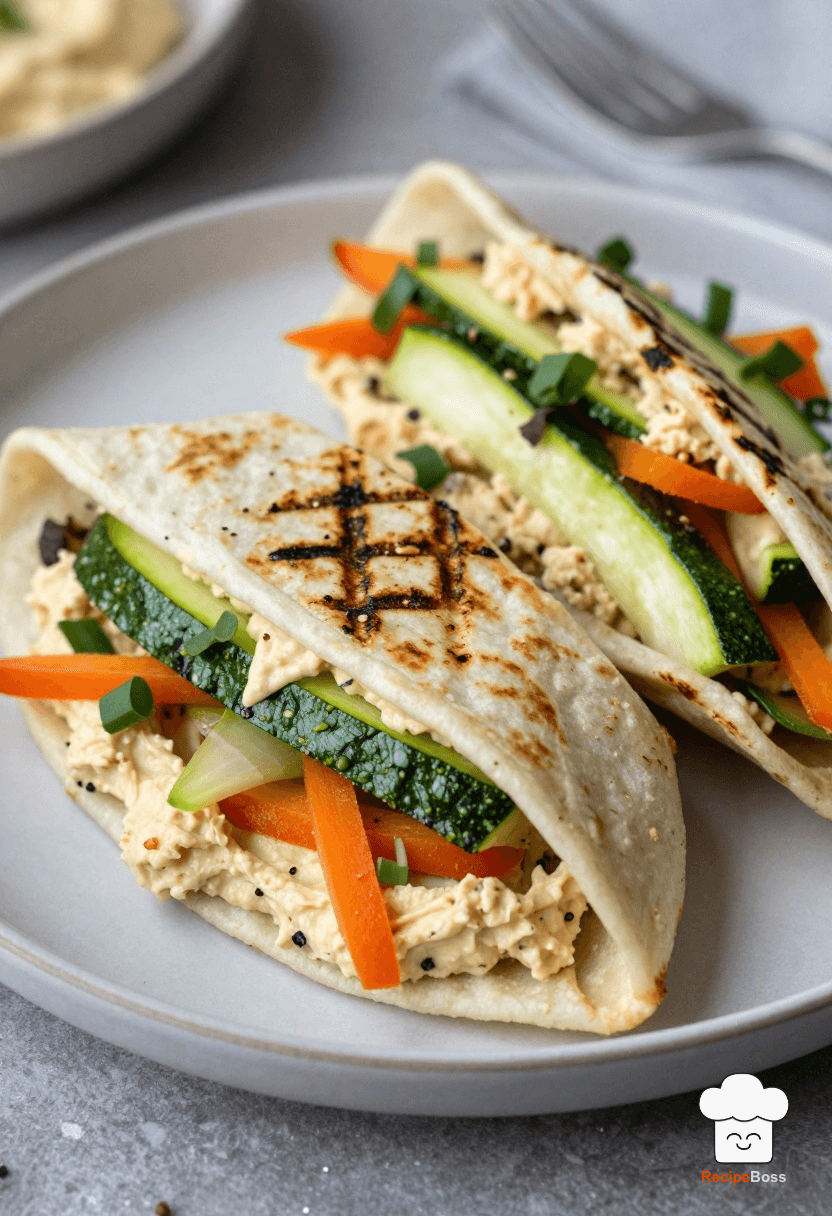 Grilled Zucchini Hummus Wraps
