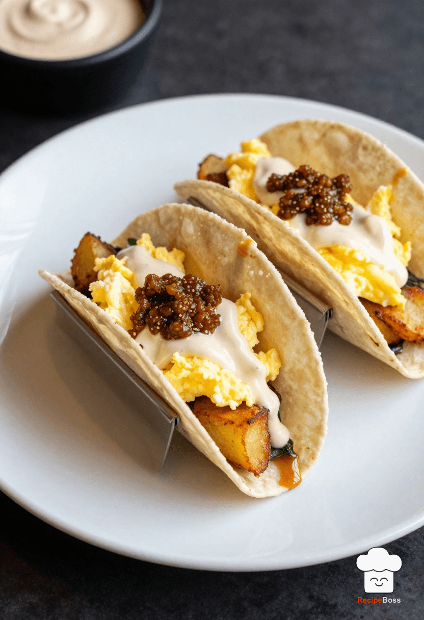 Crispy Potato and Egg Tacos with Chipotle Crema