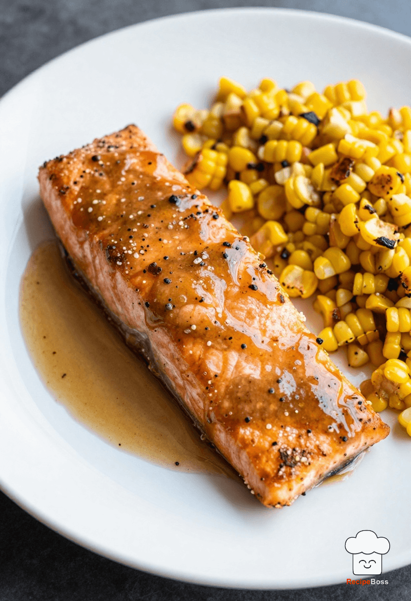 Honey Chipotle Glazed Salmon with Roasted Corn Succotash