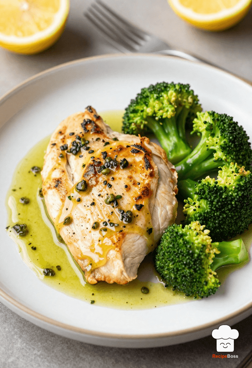 Lemon-Herb Chicken Piccata with Roasted Broccoli