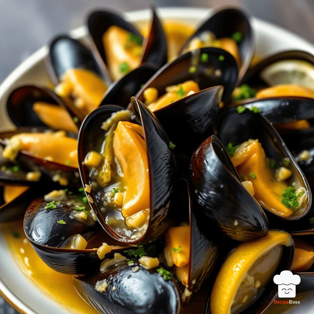 Lemon Garlic Butter Mussels
