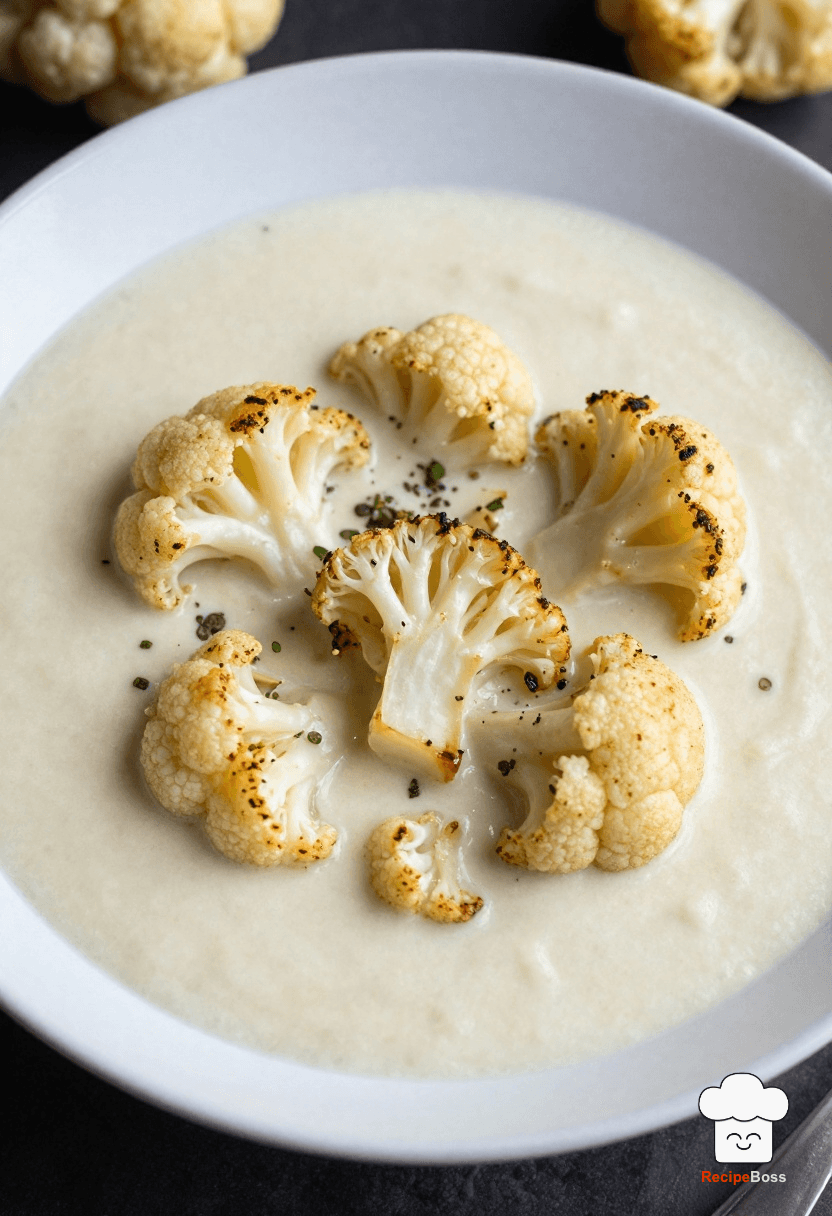 Creamy Toasted Cauliflower and Garlic Soup