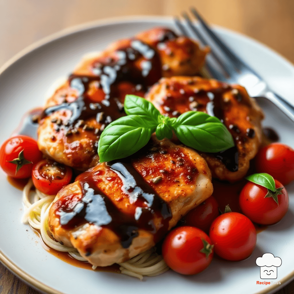 Balsamic Glazed Chicken with Burst Cherry Tomatoes