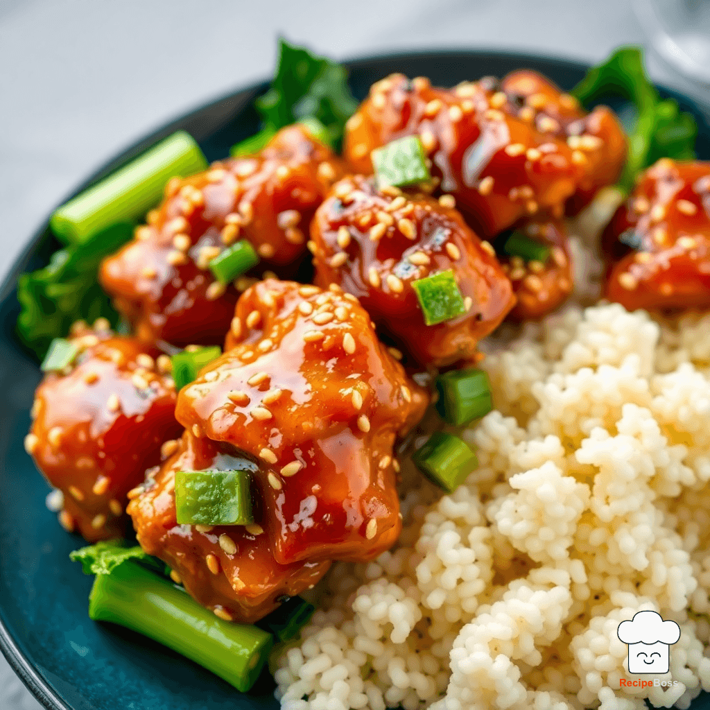Sticky Garlic Sesame Chicken