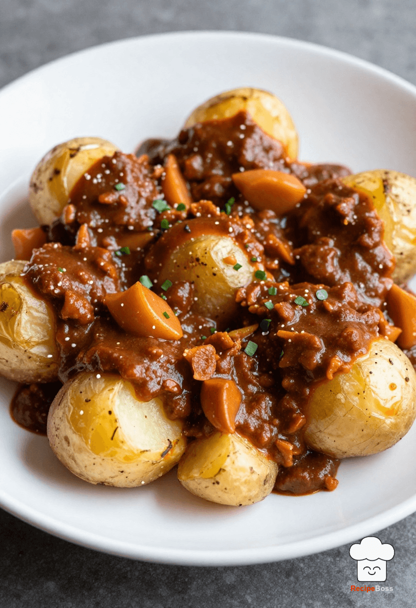 Spicy Sloppy Joe Stuffed Baked Potatoes