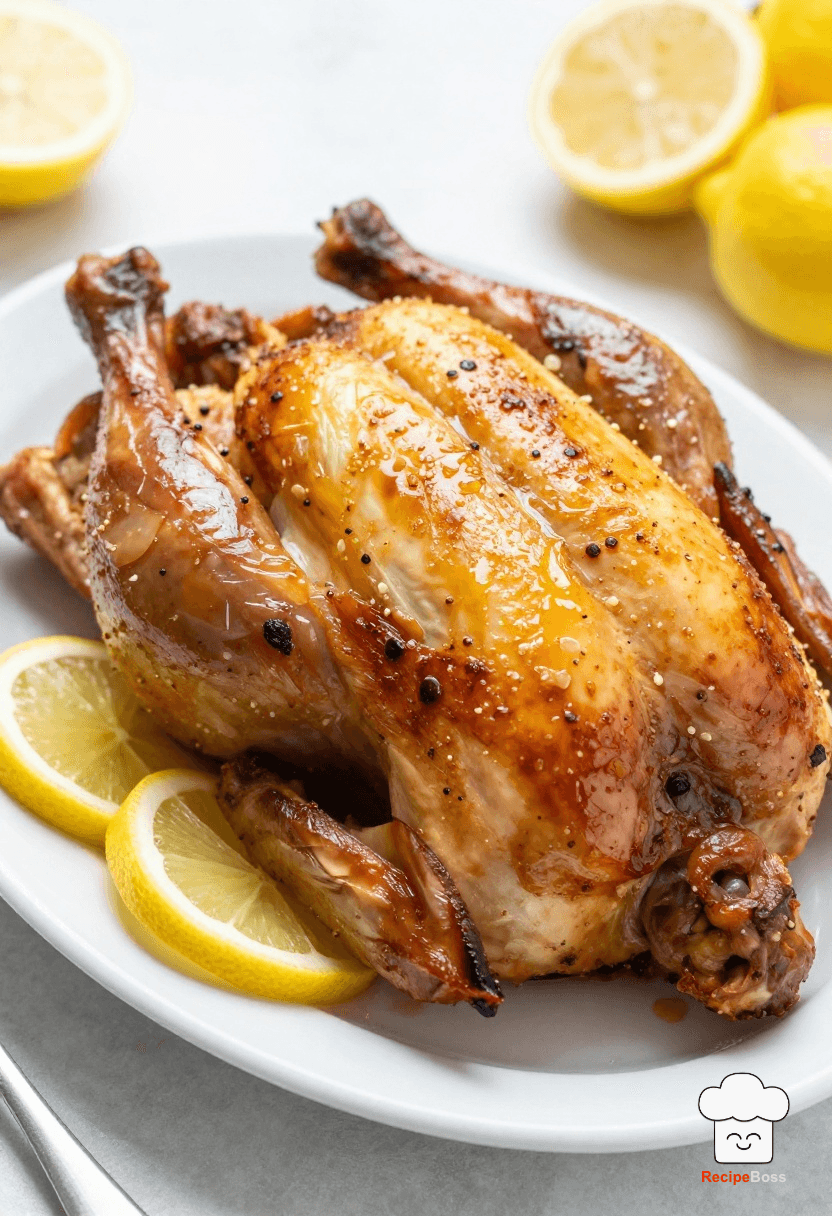 Lemon Garlic Whole Roasted Chicken