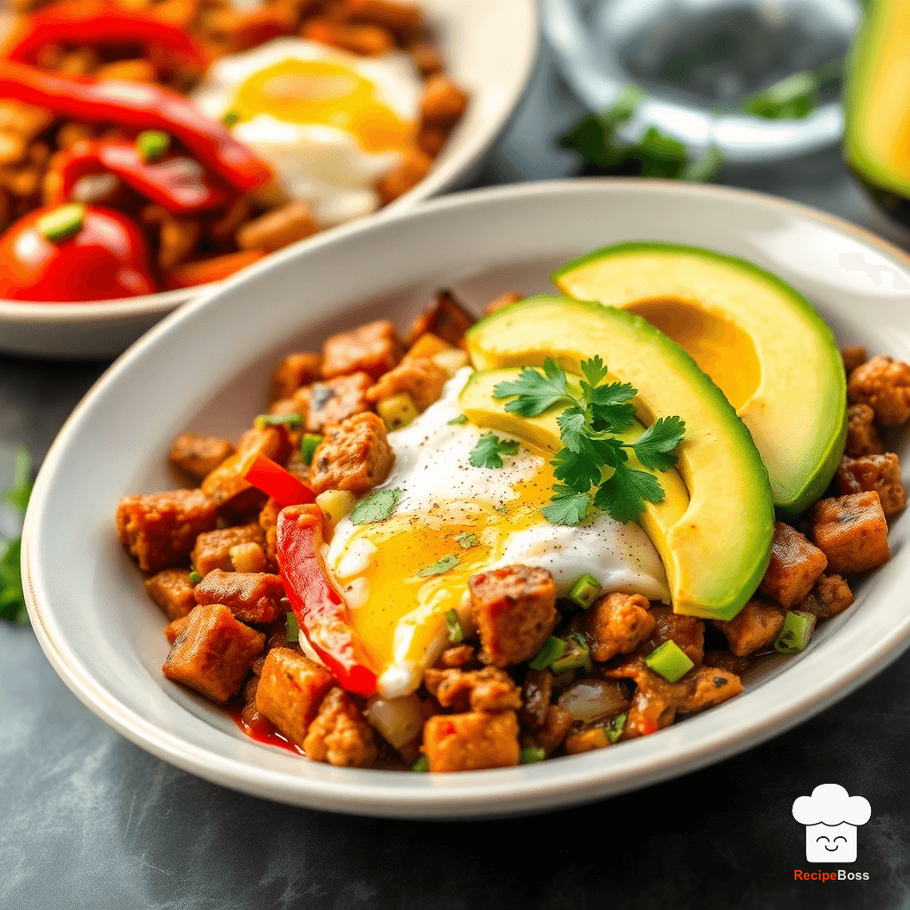 Chorizo and Veggie Scramble Breakfast Bowls