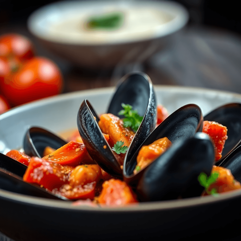 Mussels with Chorizo and Tomatoes