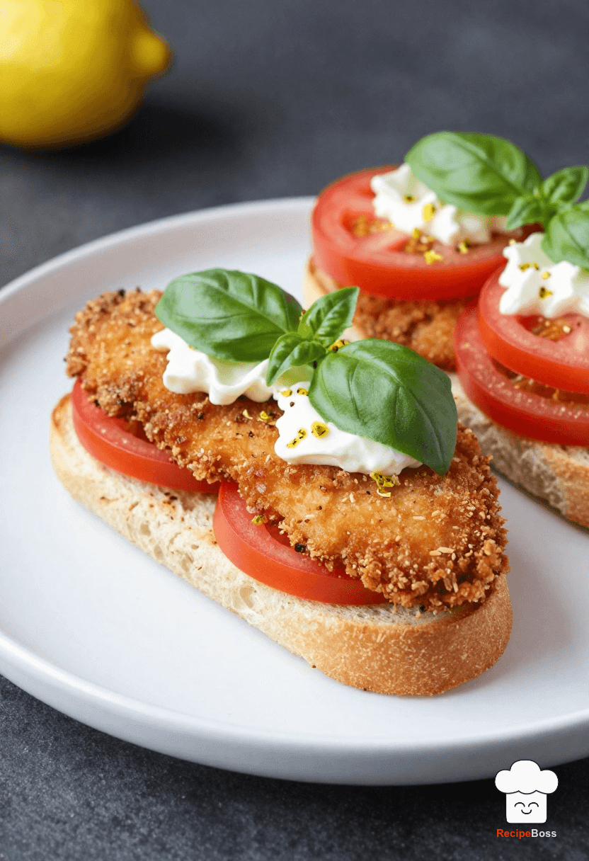 Creative Crispy Chicken Cutlet Sandwich with Tomato and Basil