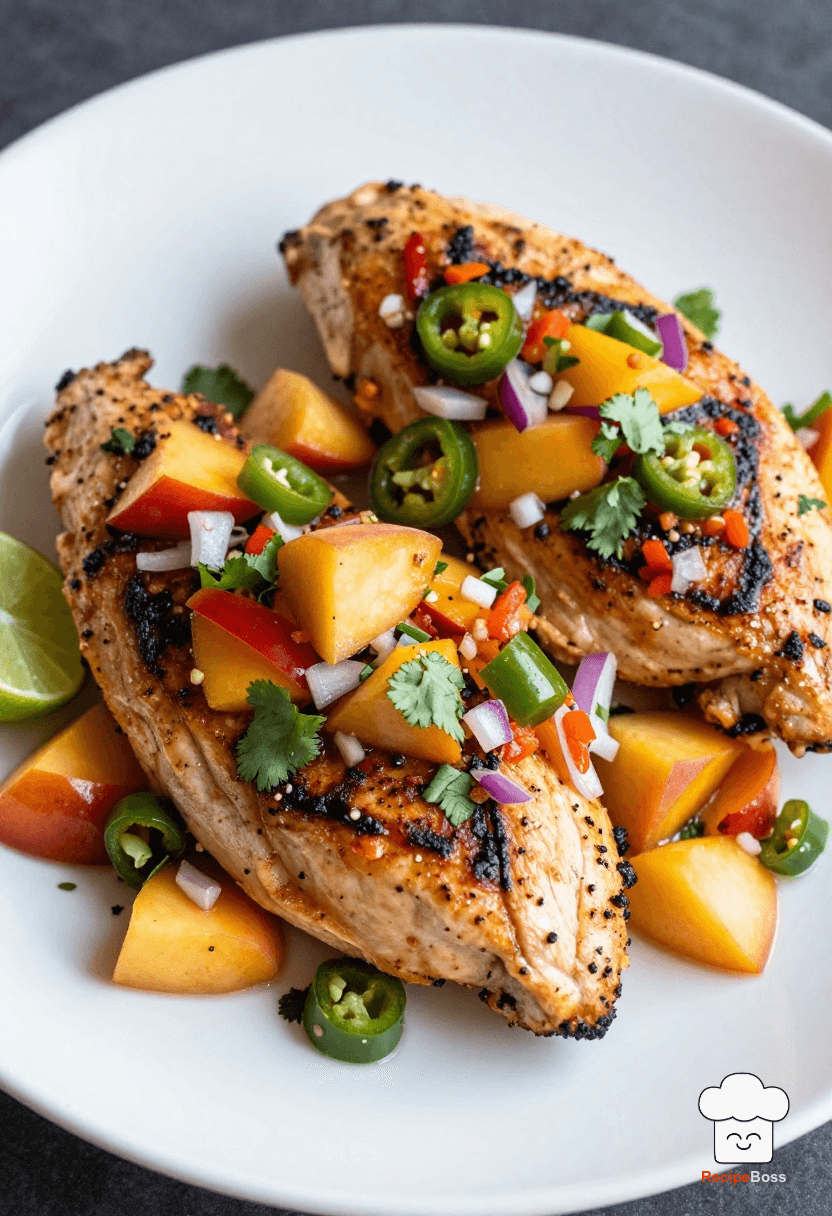 Pan-Seared Chicken with Peach-Jalapeño Salsa