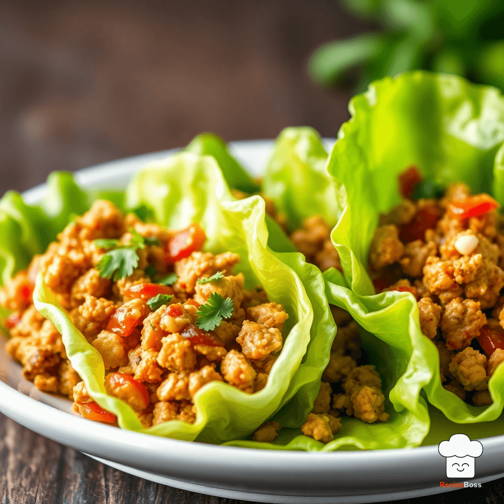 Garlic Ginger Chicken Lettuce Cups