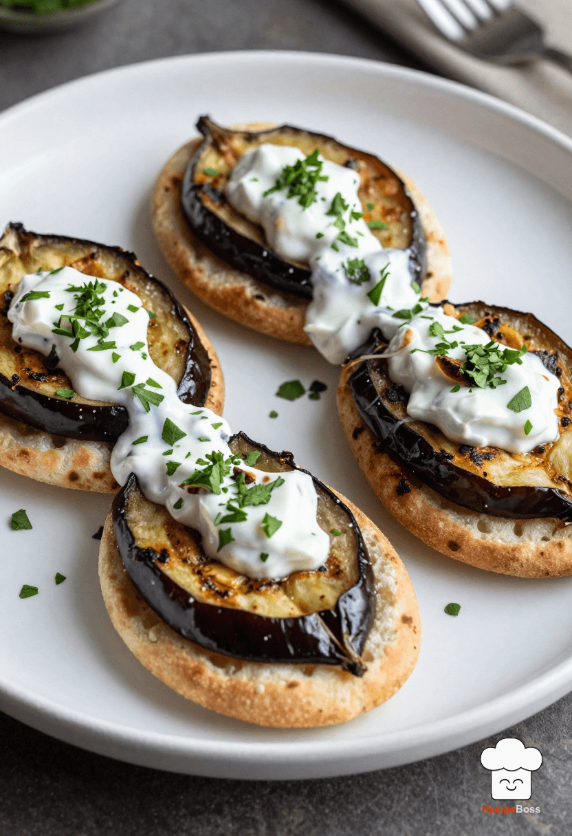 Mediterranean Eggplant Pita with Yogurt Sauce
