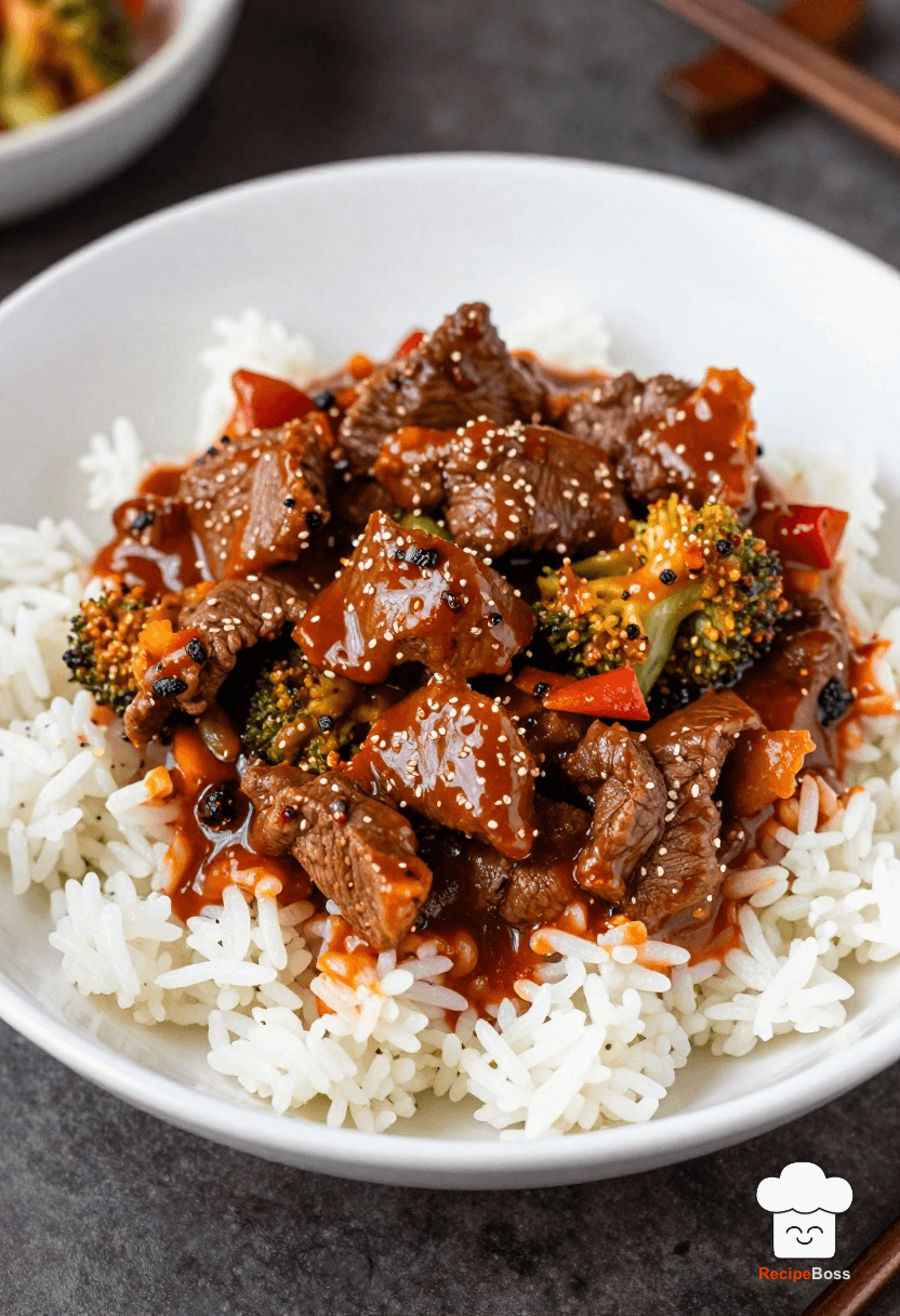 Spicy Gochujang Beef and Broccoli Rice Bowl