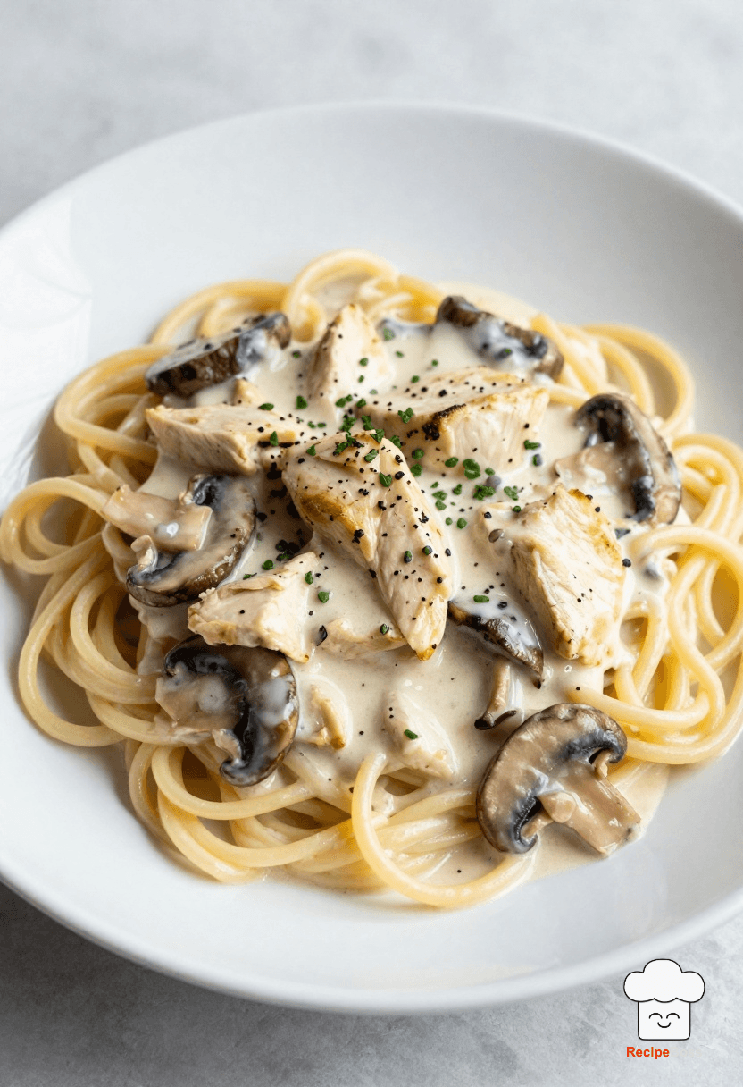 Creamy Garlic Chicken and Mushroom Pasta