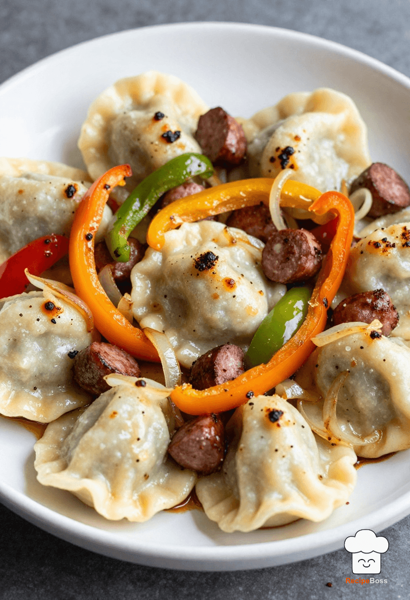 Sheet Pan Pierogies with Kielbasa, Peppers, and Onions