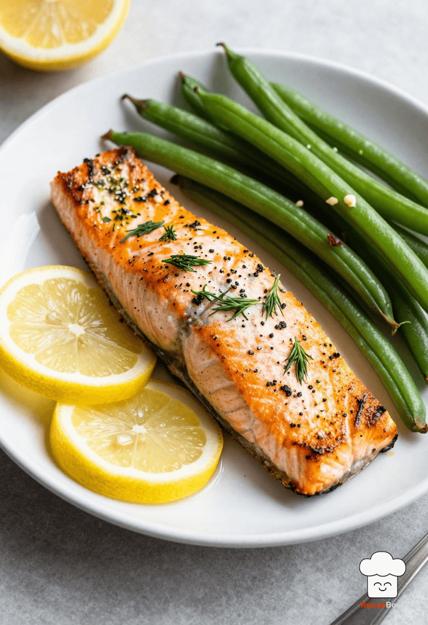 Lemon Dill Salmon with Roasted Green Beans