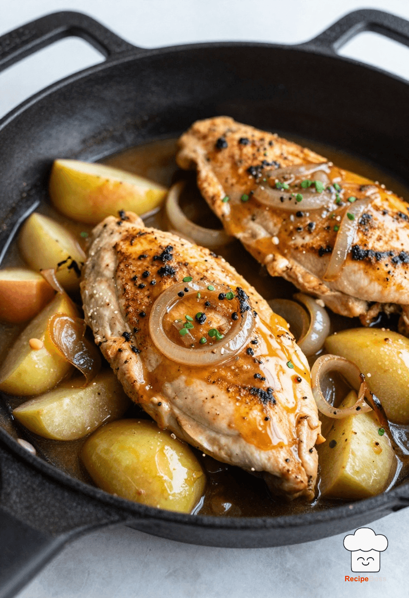 Creative Skillet Chicken Thighs with Apples and Onions in a Cider Pan Sauce