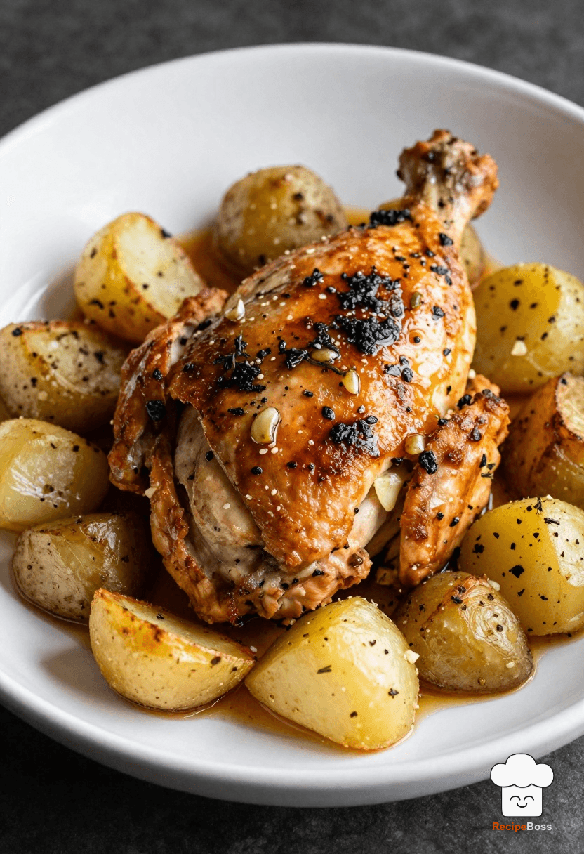 Classic Roasted Garlic Herb Chicken and Potatoes